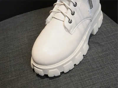 Round Head Square Heel Cotton High Heel Rubber Martin Boots