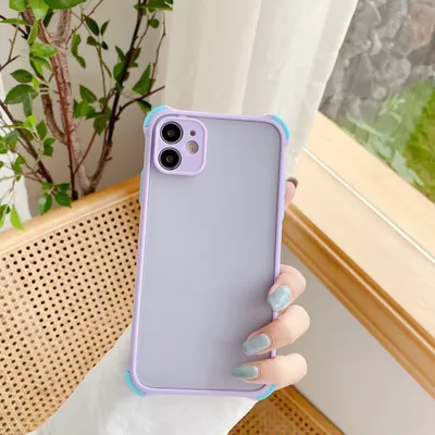 Skin Feel Frosted Mobile Phone Case Fine Hole Four Corners Anti-drop Color Mobile Phone Case