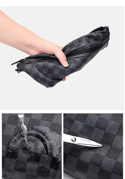 New Men's Plaid Wind Chest Bag Shoulder Messenger Waist Bag