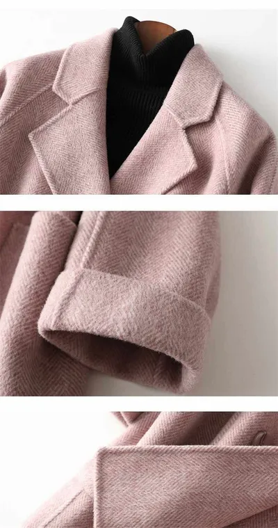 Women's Fashion New Woolen Mid-length Coat