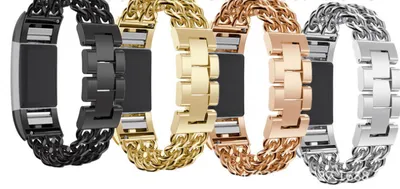 Stainless Steel Double Chain Fitbit Charge 2 Strap