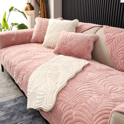 Home Fashion Simple Short Plush Sofa Cover