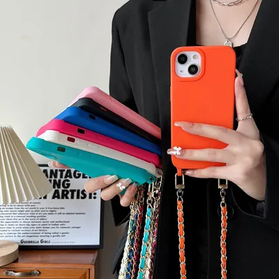 Classic Style Chain Phone Case Crossbody Leather Rope