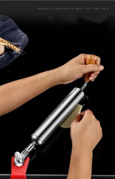 304 Stainless Steel Fixed Roller Type Rolling Pin Household Roller Face Stick