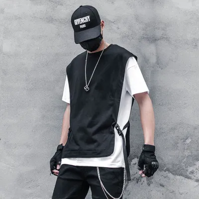 Summer Men's Short-sleeved T-shirt With Round Neck Streamers