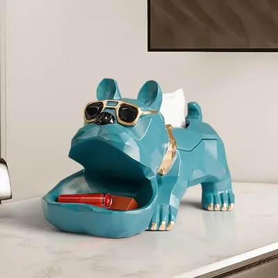 Resin Crafts Puppy Tissue Box Decoration Home Living Room Coffee Table Key Storage Box