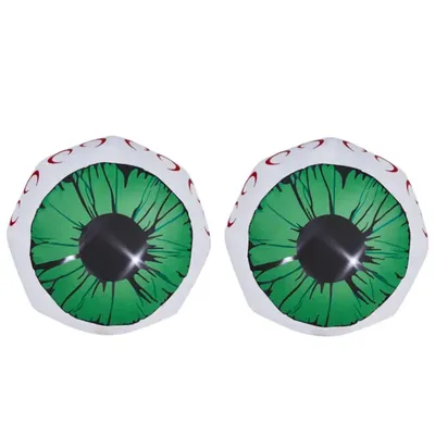 2 Packs Halloween Inflatables Large Set Of Lighted Eyes Decoration, 3FT Blow Ups Green Eyes For Yard, Inflatable Halloween Decor Outdoor With LEDs Party Supplies Blow Up Decoration For Indoor Outdoor
