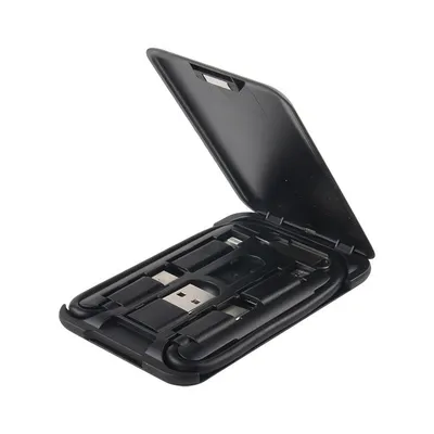 Portable Data Cable Business Card Holder Multi-function Charging Cable Mobile Phone Bracket Six-in-one