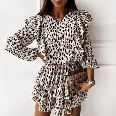 Women High-waisted Commuter Print Dress