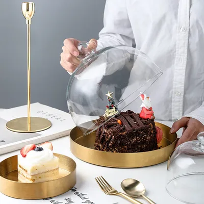 European-style Transparent Glass Cake Cover