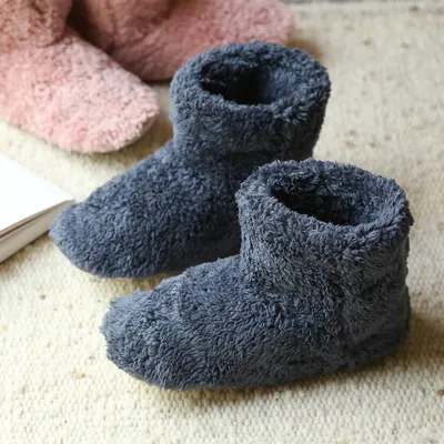 Couples Japanese Style High Boots Bag With Month Shoes Coral Fleece