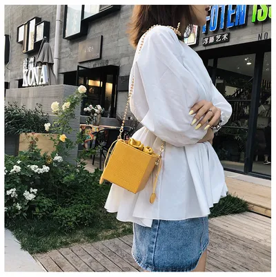 Women's bags new pumping bucket bag