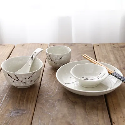 Tableware Set, Japanese Ceramic Dinnerware Set For Home, Kitchen, Person, 6 Uds.