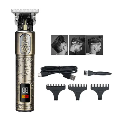 LCD Digital Display Hair Salon Engraving Electric Clippers