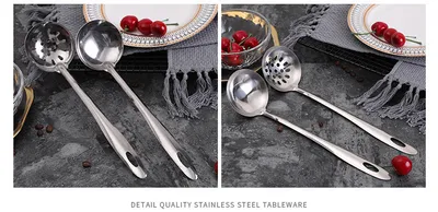 Hanging Stainless Steel Soup Spoon With Bare Body Handle Colander
