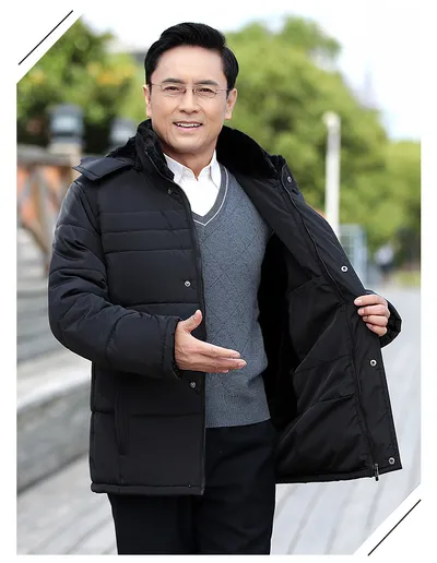 Fleece Middle-aged Men's Autumn And Winter Padded Jacket