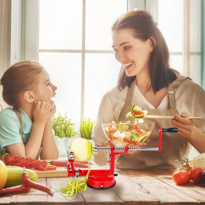 3 In 1 Fruit Peeler For Festival Manual Rotation Potato Fruit Core Slicer Kitchen Hand Cracking Corer With Zinc Alloy Peeler Suction Base
