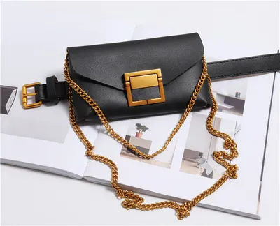 Female snake print chain belt bag