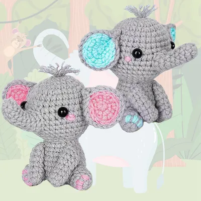 Crochet Kit Crochet Kit For Beginners DIY Knitting Supplies Elephant Succulents Options