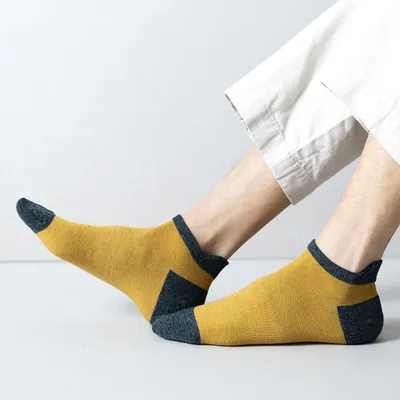 Spring And Summer Thin Cotton Breathable Deodorant Color-blocking Short Boat Socks