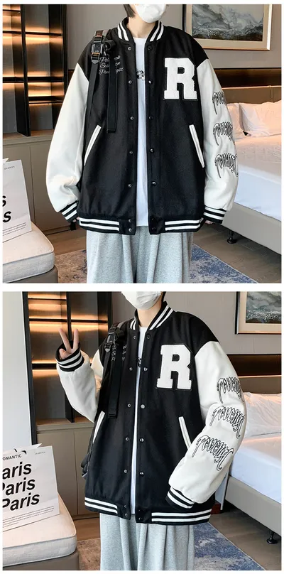 Coat Men's Hong Kong Style Trendy Brand Ins Loose Sports Baseball Uniform Harajuku Style Retro Casual Jacket Top