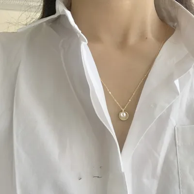Natural Pearl Shell Shape Necklace Women