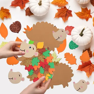 8 Pcs Fall Hedgehog Craft Kits