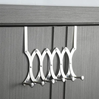 Stainless Steel Door Rear Telescopic Hook Multi-functional Punch-free