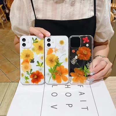 Epoxy Glitter Small Floral Phone Case