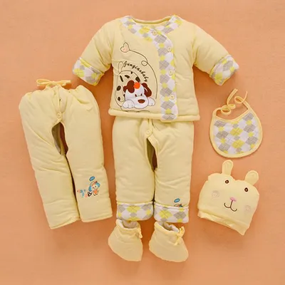 New Six-piece newborn baby cotton suit