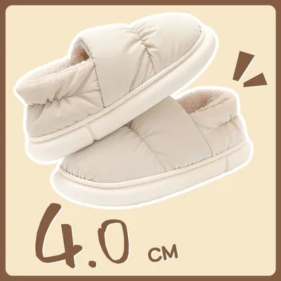 ShoesThick Soled Lovers' Indoor Bag Heel Velvet Home Moon Shoes