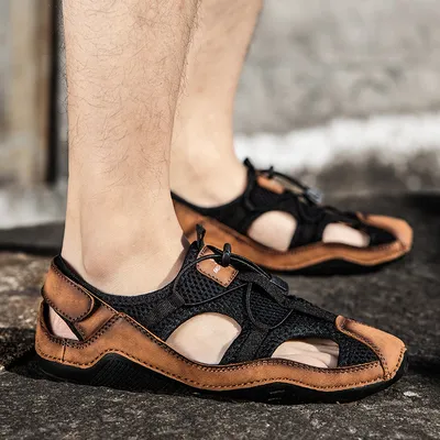 Large Size Mesh Casual Hollowed-out Breathable Driving Men's Shoes