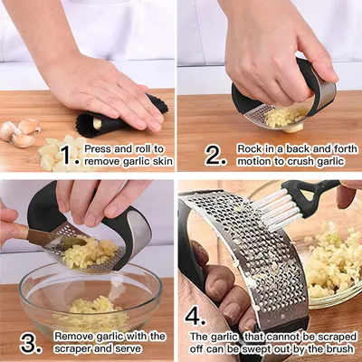 Stainless Steel Garlic Masher Garlic Press Household Manual Curve Fruit Vegetable Tools Kitchen Gadgets