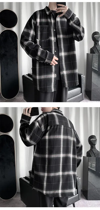 Loose Young Students Fashion Trend Casual Long-sleeved Shirt