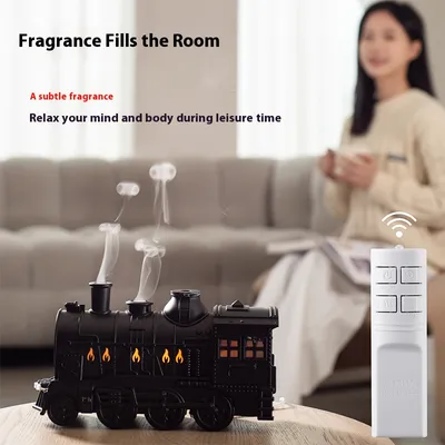 Small Train Aromatherapy Machine Essential Oil Diffuser Desktop Retro Decor Humidifier For Home Use With Large Mist Output