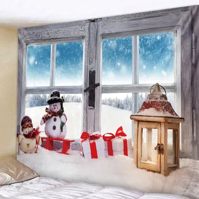 European and American polyester Christmas wall blanket