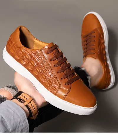 Casual Trend Skate Shoes Pattern Men's Low Trendy Shoes