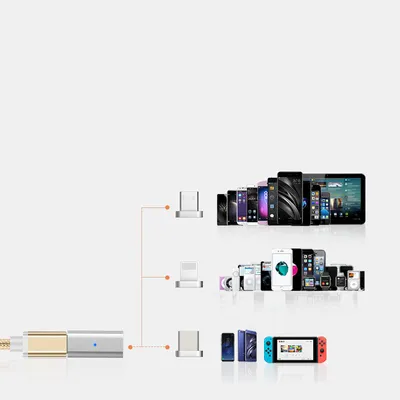 Three-in-one magnetic adapter