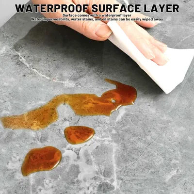 12Pcs PVC Marble Tiles Wall Sticker Self-Adhesive Stick Kitchen Bathroom Decor