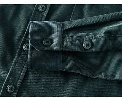 Men Pocket Casual Corduroy Long-sleeved Shirt