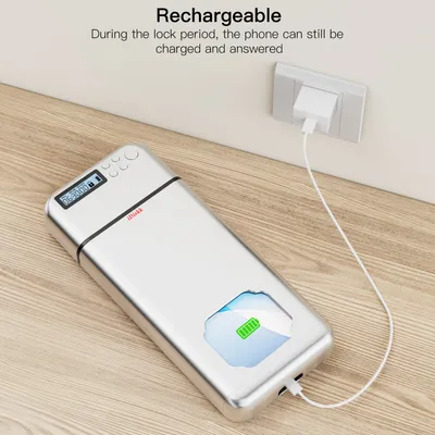 Portable Phone Lock Box With Timer For IPhone And Android Phones, Self-Control Timed Phone Jail Locker To Help Kids,Students, Adults Focus Back, Unplug From Phones Boost Your Mental Wellness