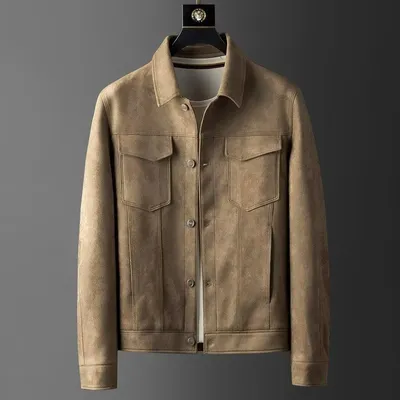 Fashion Leather Jacket Men's Casual Top
