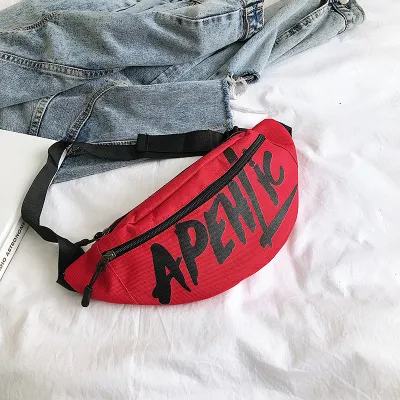 Nylon printed letters small satchel