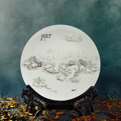 Ceramic Decoration Hanging Plate Office Home Living Room Craft Ornaments