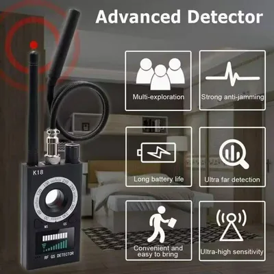 كاميرا خفية بتردد 8000 ميجاهرتز وكاشف أجهزة تنصت مزود بتقنية تحديد المواقع العالمية (GPS) مع كشف الموجات الراديوية والمجالات المغناطيسية - لوازم بناء