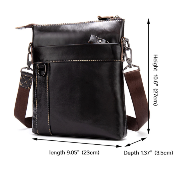 Leather men's bag casual business men's messenger bag