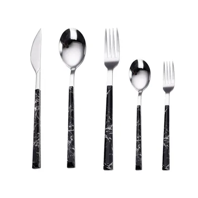 Plastic Handle Knife Fork Spoon Simple Tableware