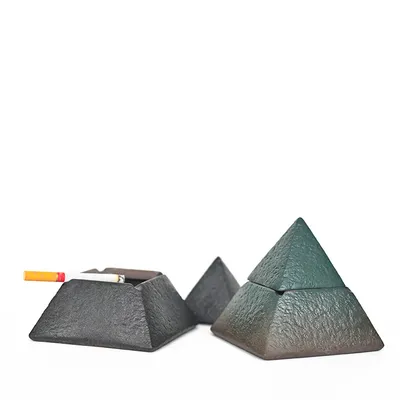 Ceramic Ashtray Pyramid Craft Decoration With Lid