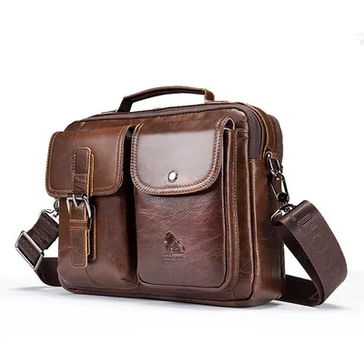 Cowhide men's diagonal bag