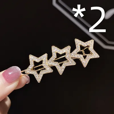 Five-pointed star rhinestone hair clip Liu Haibin clip